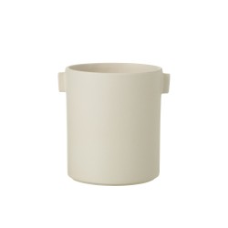 Vaso di fiori in ceramica bianca 16x14x17 cm