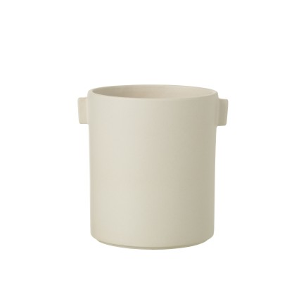 Vaso di fiori in ceramica bianca 16x14x17 cm