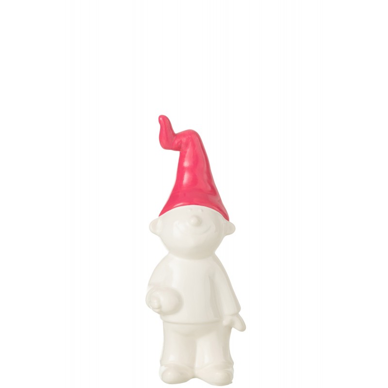 Gnome debout en céramique multicouleur 11x8x29 cm
