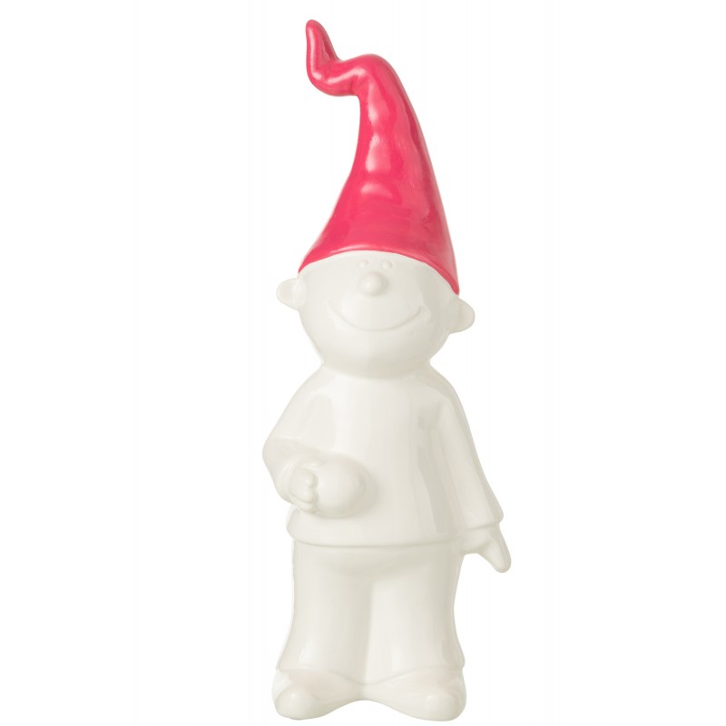Gnome debout en céramique multicouleur 15x11x40 cm