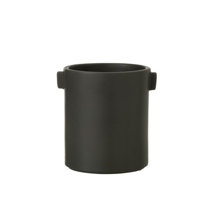 Vaso di fiori in ceramica nera 16x14x17 cm
