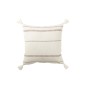 Cuscino quadrato con linee e floof in cotone marrone 50x50x10 cm Cuscino quadrato con linee e floof in cotone marrone 50x50x10 cm