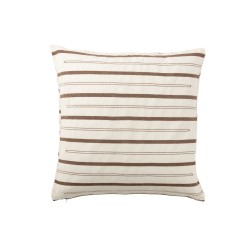 Cuscino di linea quadrata in cotone marrone 50x50x10 cm
