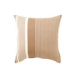 Cuscino di linea quadrata in cotone marrone 50x50x10 cm