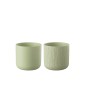 Set de 2 macetas de cerámica verde menta 15x15x14.5 cm Set de 2 macetas de cerámica verde menta 15x15x14.5 cm