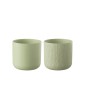 Set de 2 macetas de cerámica verde menta 18.5x18.5x18 cm Set de 2 macetas de cerámica verde menta 18.5x18.5x18 cm