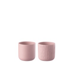 Set de 2 cachepots en céramique rose 11x11x11 cm