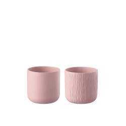Set de 2 cachepots en céramique rose 13.5x13.5x12.5 cm