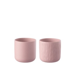 Set de 2 cachepots en céramique rose 15x15x14.5 cm