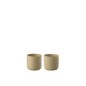 Set de 2 cachepot en céramique beige 7x7x6.5 cm Set de 2 cachepot en céramique beige 7x7x6.5 cm