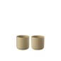 Set de 2 cache-pots en céramique beige 11x11x11 cm Set de 2 cache-pots en céramique beige 11x11x11 cm