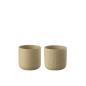 Set de 2 cachepots en céramique beige 13.5x13.5x12.6 cm Set de 2 cachepots en céramique beige 13.5x13.5x12.6 cm