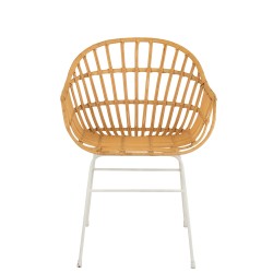 Chaise avec pieds métal en bois naturel 55x58x80 cm