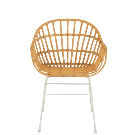 Chaise avec pieds métal en bois naturel 55x58x80 cm