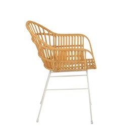 Chaise avec pieds métal en bois naturel 55x58x80 cm