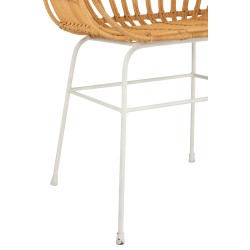 Chaise avec pieds métal en bois naturel 55x58x80 cm