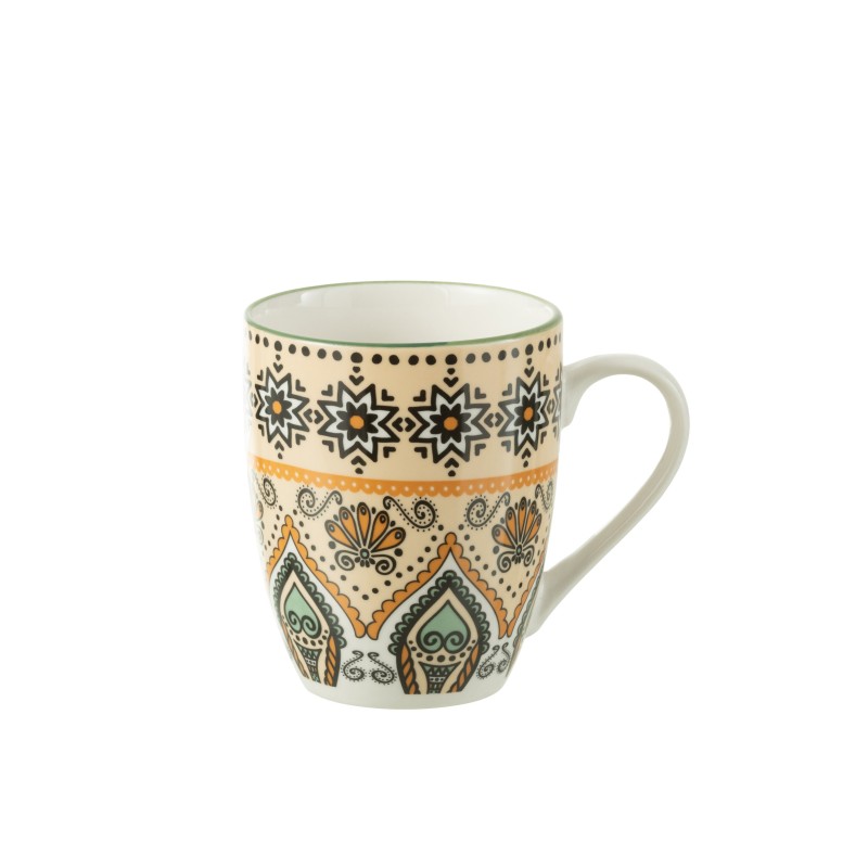 Mug en porcelaine multicouleur 8x5x10 cm