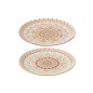 Set de 2 assiettes plates rondes en porcelaine multicouleur 27x27x3 cm Set de 2 assiettes plates rondes en porcelaine multicouleur 27x27x3 cm