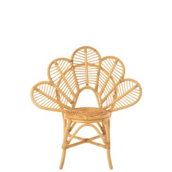 CHAISE FLEURS ROTIN NATUREL