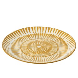 Assiette plate ronde en porcelaine multicouleur 27x27x3 cm