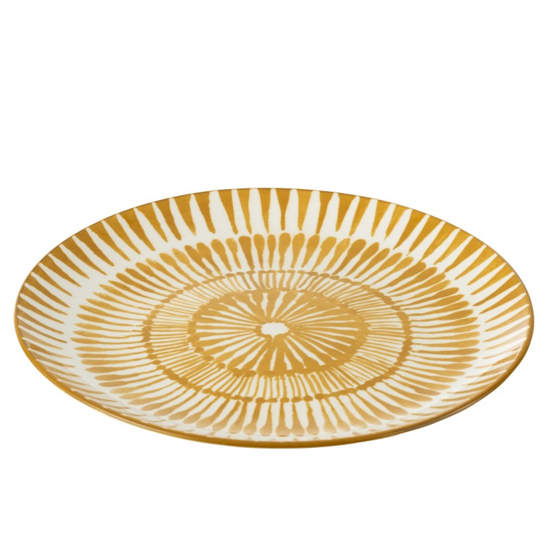 Assiette plate ronde en porcelaine multicouleur 27x27x3 cm