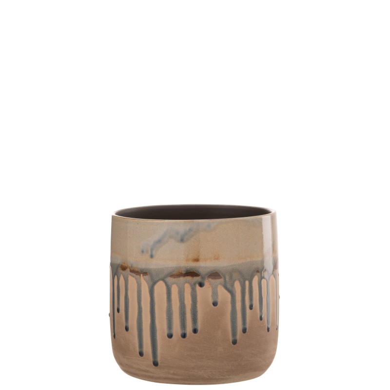 Vaso di fiori in ceramica beige 18x18x18 cm Vaso di fiori in ceramica beige 18x18x18 cm