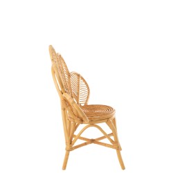 CHAISE FLEURS ROTIN NATUREL