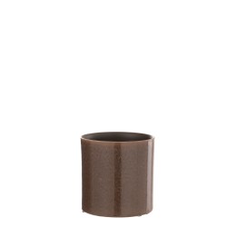 Cachepot en céramique marron 14.5x14.5x14.5 cm