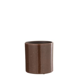 Vaso di fiori in ceramica marrone 16,5x16x16,5 cm