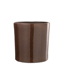 Vaso di fiori in ceramica marrone 24x24x24 cm