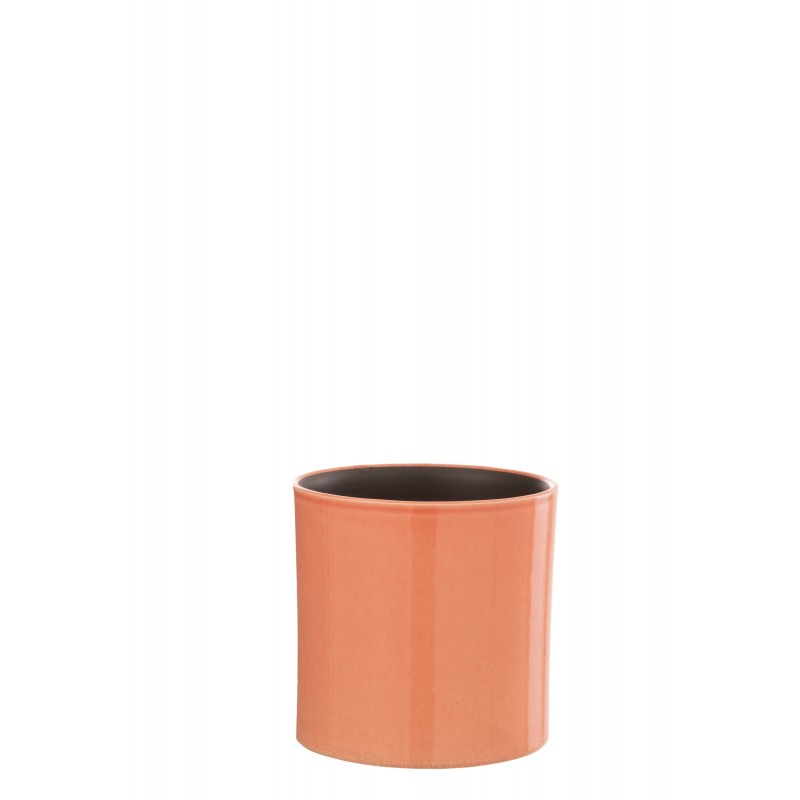 Cachepot de cerámica rosa de 14.5x14.5x14.5 cm