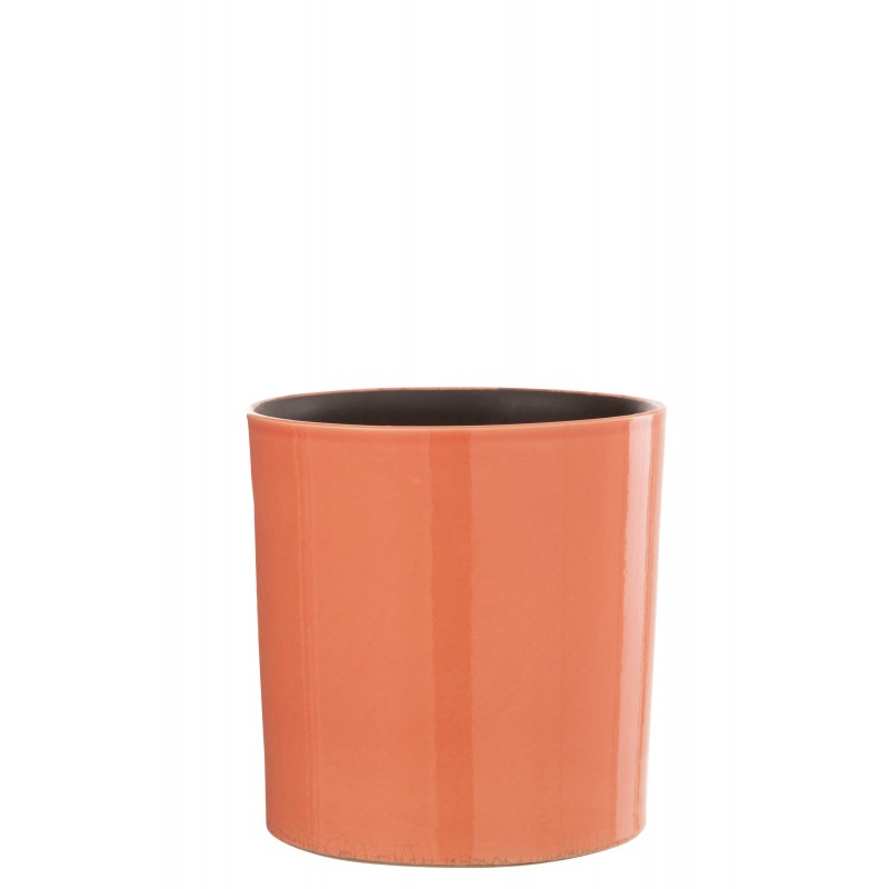 Cachepot de cerámica rosa de 21x21x21 cm