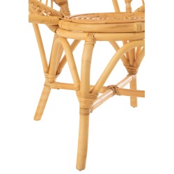 CHAISE FLEURS ROTIN NATUREL