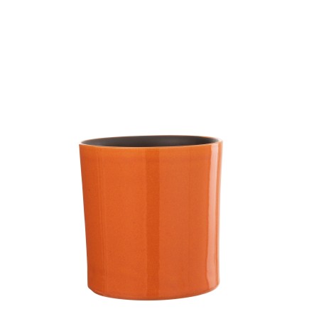 Vaso di fiori in ceramica arancione 21x21x21 cm