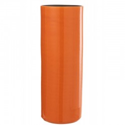 Jarrón alto de cerámica naranja 18x18x47 cm