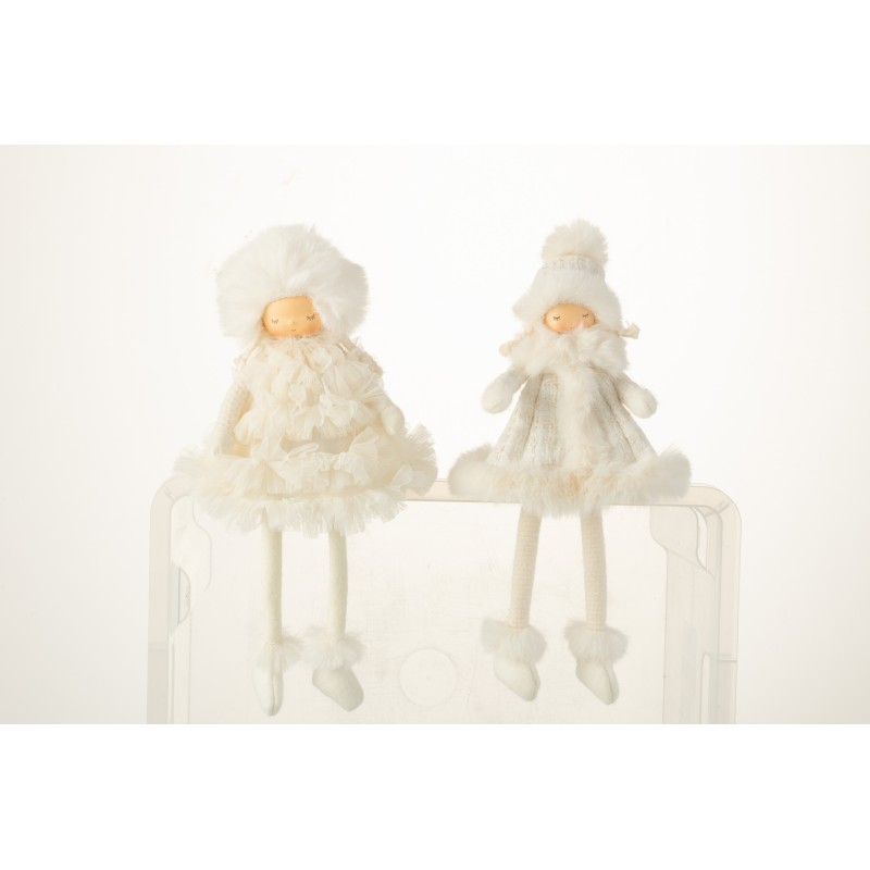Lot de 2 filles en  blanc 15x15x32 cm