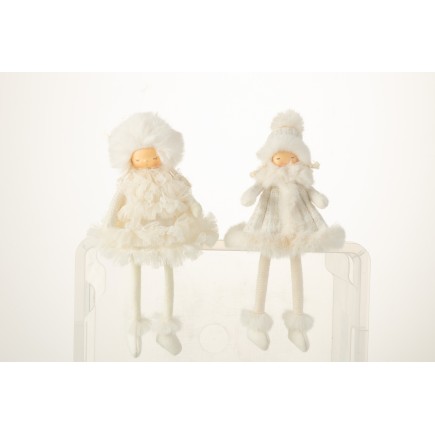 Lot de 2 filles en  blanc 15x15x32 cm