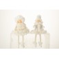 Lot de 2 filles en  blanc 15x15x32 cm