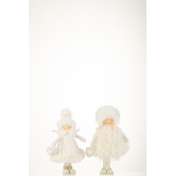 Lot de 2 filles en  blanc 14x14x28 cm