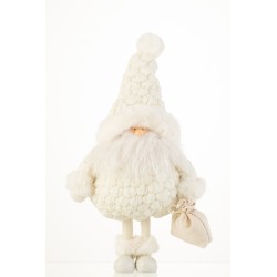 Papá Noel de resina blanco de 29x19x47 cm