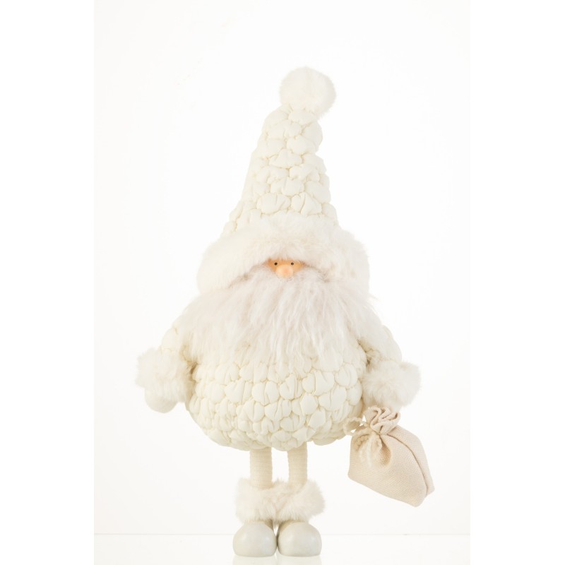 Papá Noel de resina blanco de 29x19x47 cm