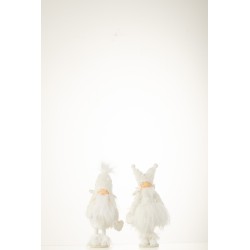 Set de 2 anges en  blanc 11x11x18 cm