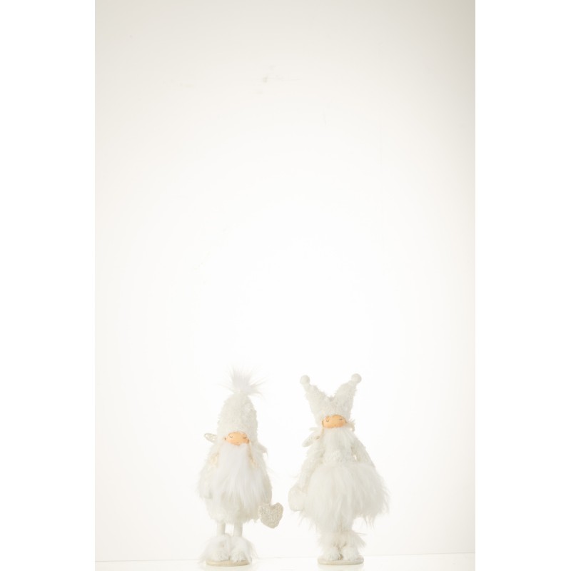 Set de 2 anges en  blanc 11x11x18 cm