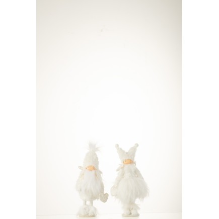 Set de 2 anges en  blanc 11x11x18 cm