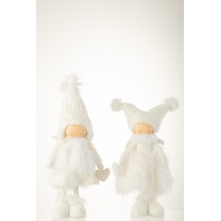 Set de 2 anges en  blanc 20x20x53 cm