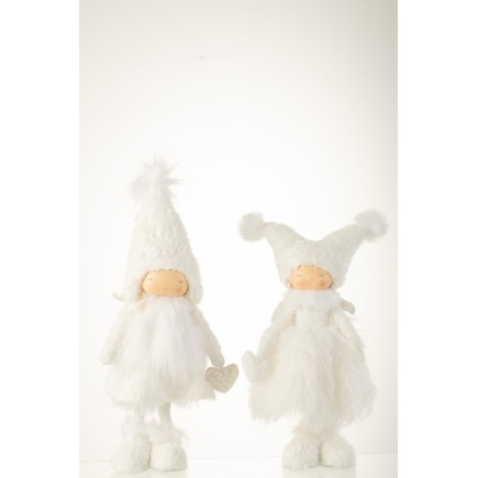 Set de 2 anges en  blanc 20x20x53 cm