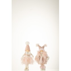 Lote de 2 muñecas en rosa de 14x14x34 cm
