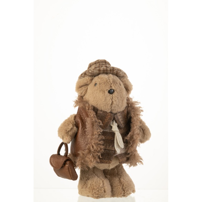 Oso con bolso de mano en marrón 25x19x41 cm