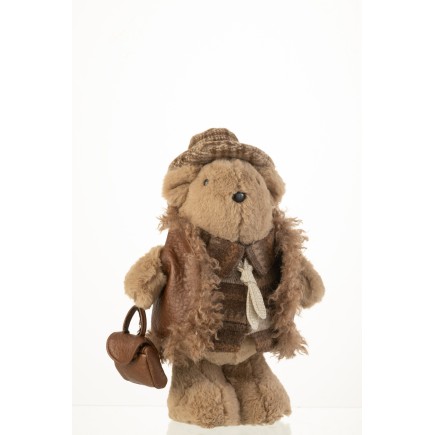 Oso con bolso de mano en marrón 25x19x41 cm