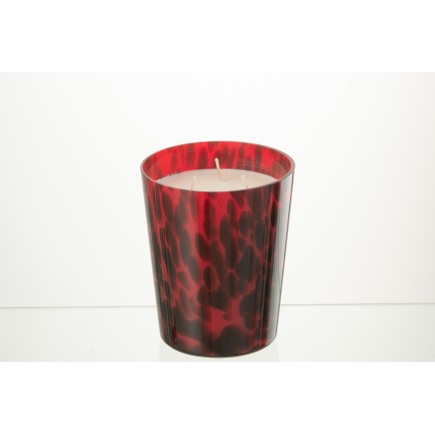 Vela perfumada de 68 horas de parafina y vidrio rojo de 13x13x16 cm